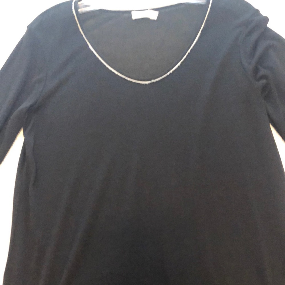 Vince black sweater with ivory trim S